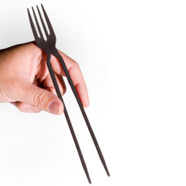 The Chork, zwart, chopsticks met vork. (zak met 24 stuks)